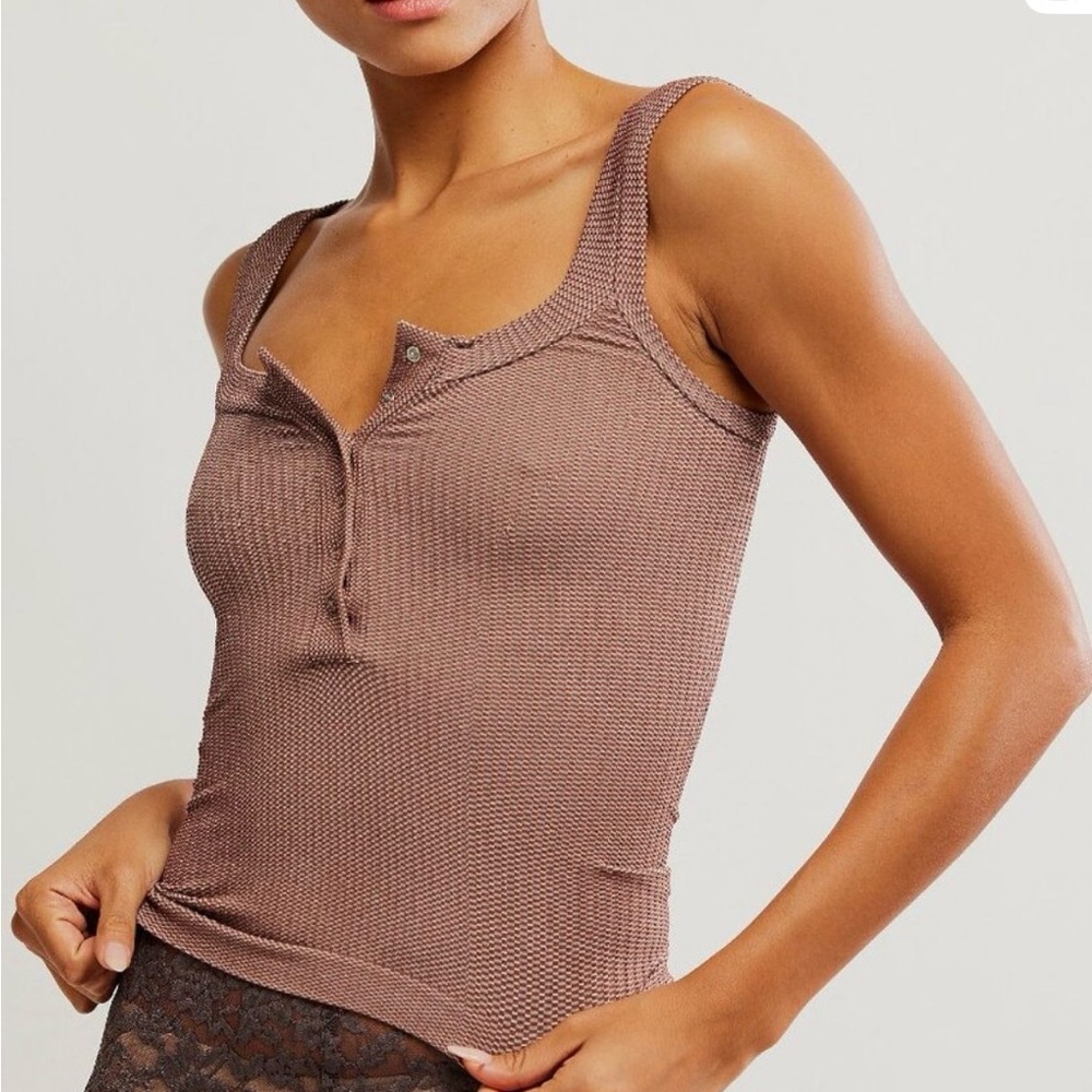 FREE PEOPLE Clean Slate Henley / Mink